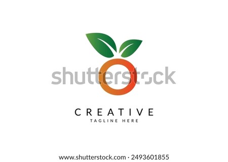 Letter O organic orange logo design vector icon illustration