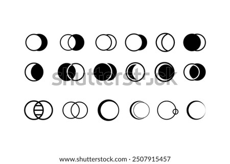 Set of eclipse icon design vector.