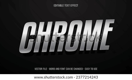 Editable text effect chrome mock up