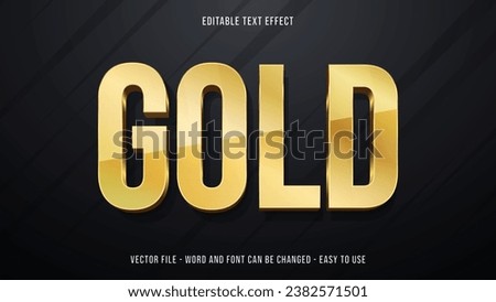 Gold editable text effect, luxury text style