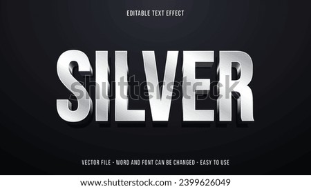 Editable text effect steel mock up, silver text effect, use for business brand