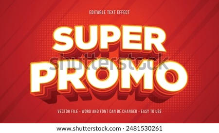 Super promo editable text effect, editable text 3d style