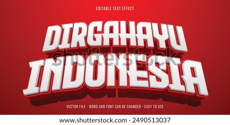 Indonesia independence day editable text effect, nationalism text style