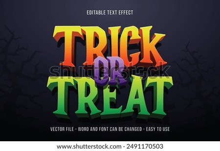 Trick or treat editable text effect, halloween theme text style