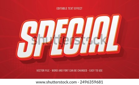 Editable special sale 3d text effect template