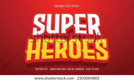 Super hero 3d editable text effect, cartoon text style effect