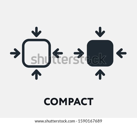 Compact Size Small Scale Fit Flat Vector Line Icon