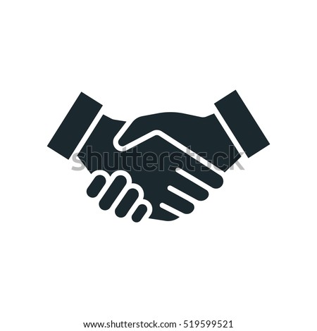 Handshake Friendship Partnership Minimalistic Flat Line Outline Stroke Icon Pictogram Symbol  ストックフォト © 