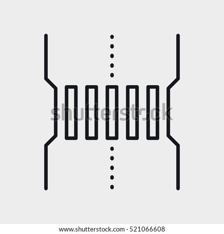 Crosswalk Road Minimalistic Flat Line Circle Solid Stroke Icon Pictogram Symbol