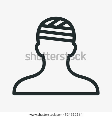 Head Injury Treatment Minimalistic Flat Line Outline Stroke Icon Pictogram Symbol