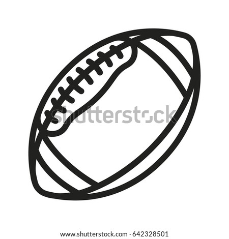 American Football Rugby Ball Minimal Flat Line Outline Stroke Icon Pictogram Symbol