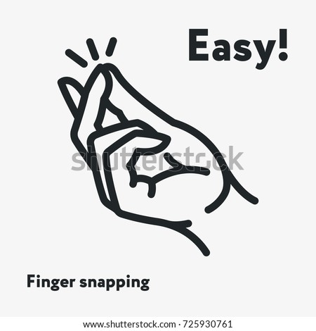 Easy Concept. Finger Snapping   Hand Gesture Minimal Flat Line Outline Stroke Icon Pictogram