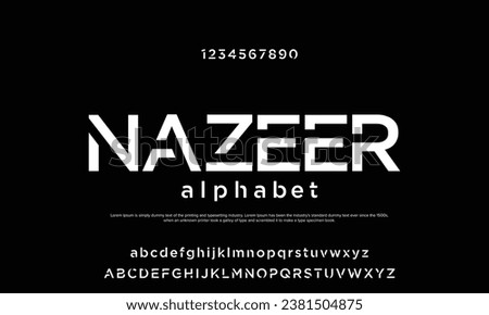 Futuristic modern techno sci fi bold display stencil font, abstract geometric clean monospaced letter set homan typeface