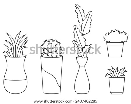 Variant of plants in the container.
