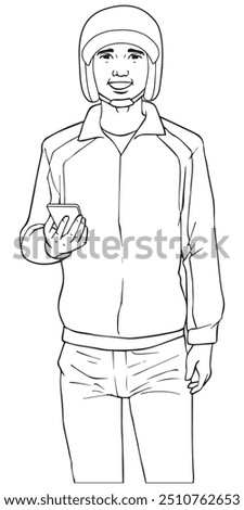 Image, Stock Photo Cyclist, not holding holds