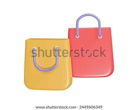  Shoping bag icon 3d render illustration