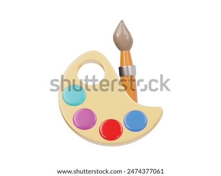 Colour palette icon 3d render illustration