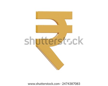  Rupee icon 3d render illustration