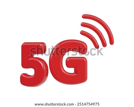 5G icon 3d render illustration 