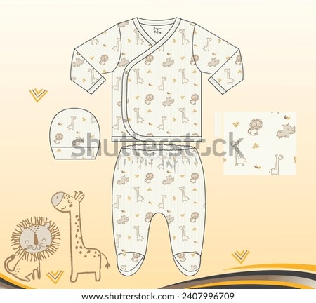 baby pajamas baby clothes lion giraffe