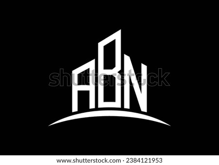 Letter ABN building vector monogram logo design template. Building Shape ABN logo.