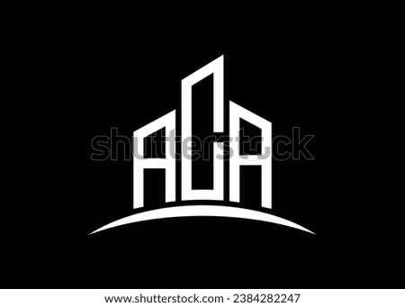 Letter ACA building vector monogram logo design template. Building Shape ACA logo. Imagine de stoc © 