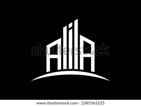 Letter AIA building vector monogram logo design template. Building Shape AIA logo.