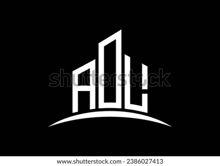 Letter AOL building vector monogram logo design template. Building Shape AOL logo.