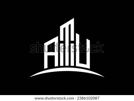 Letter ATU building vector monogram logo design template. Building Shape ATU logo.