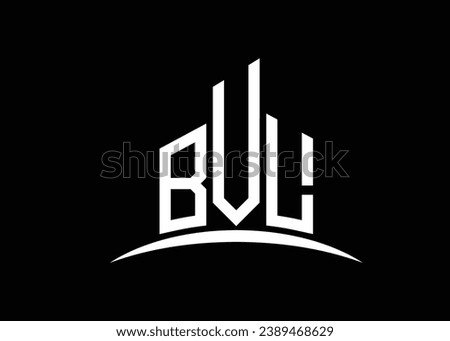 Letter BVL building vector monogram logo design template. Building Shape BVL logo.