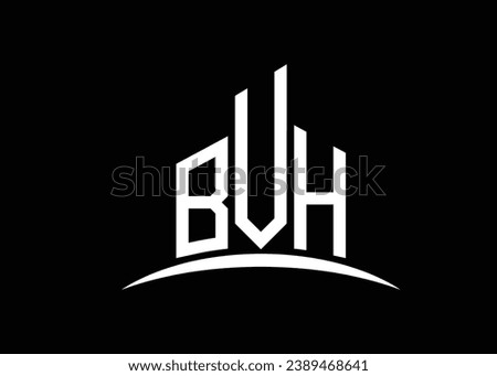 Letter BVH building vector monogram logo design template. Building Shape BVH logo.