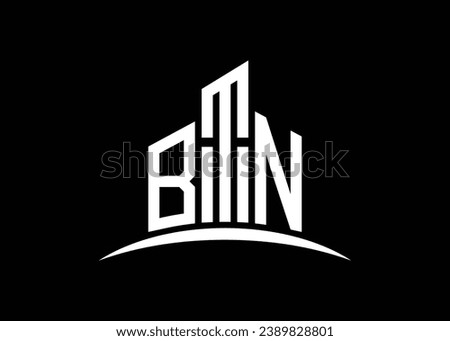 Letter BTN building vector monogram logo design template. Building Shape BTN logo.