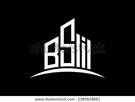 Letter BSI building vector monogram logo design template. Building Shape BSI logo.