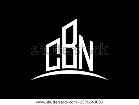 Letter CBN building vector monogram logo design template. Building Shape CBN logo.