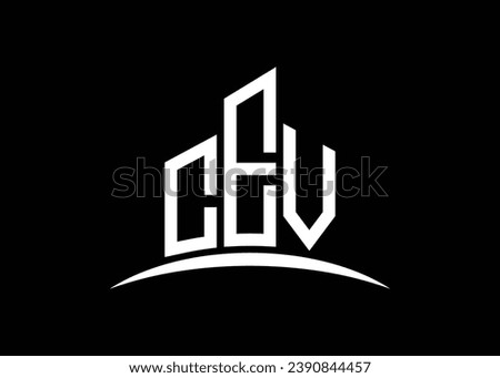 Letter CEV building vector monogram logo design template. Building Shape CEV logo.