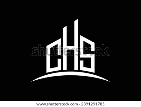 Letter CHS building vector monogram logo design template. Building Shape CHS logo.