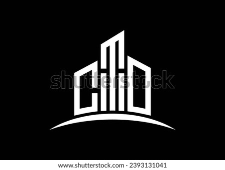 Letter CTO building vector monogram logo design template. Building Shape CTO logo.