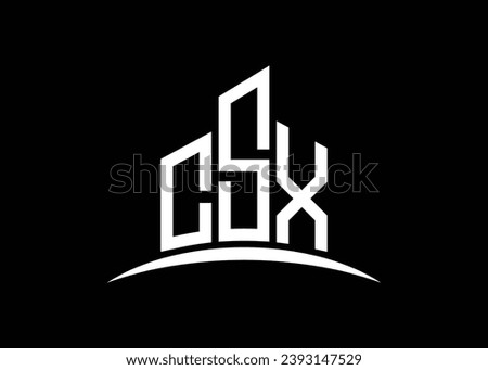 Letter CSX building vector monogram logo design template. Building Shape CSX logo.