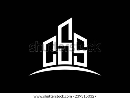 Letter CSS building vector monogram logo design template. Building Shape CSS logo.