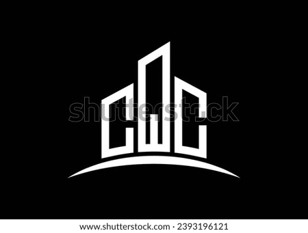 Letter CQC building vector monogram logo design template. Building Shape CQC logo.