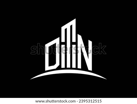 Letter DTN building vector monogram logo design template. Building Shape DTN logo.