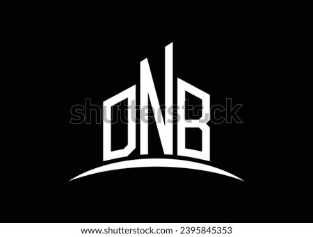 Letter DNB building vector monogram logo design template. Building Shape DNB logo.