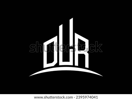 Letter DLR building vector monogram logo design template. Building Shape DLR logo.