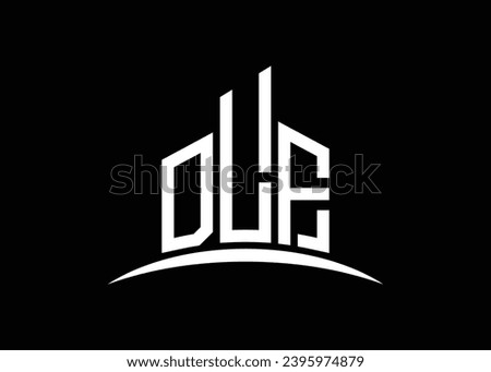 Letter DLF building vector monogram logo design template. Building Shape DLF logo.