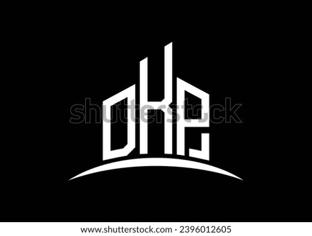 Letter DKP building vector monogram logo design template. Building Shape DKP logo.