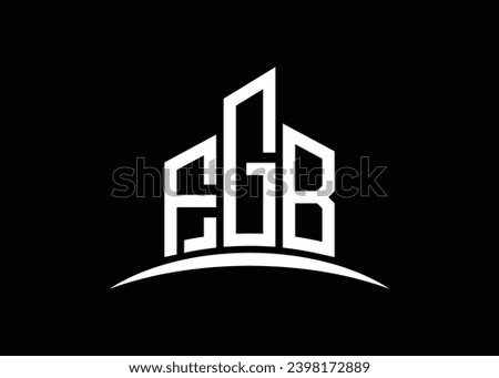 Letter FGB building vector monogram logo design template. Building Shape FGB logo.