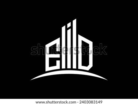 Letter EID Building vector monogram logo design template. Building Shape EID logo