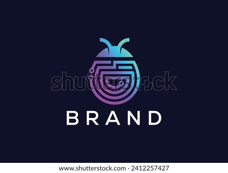 Tech Bug icon vector logo design template