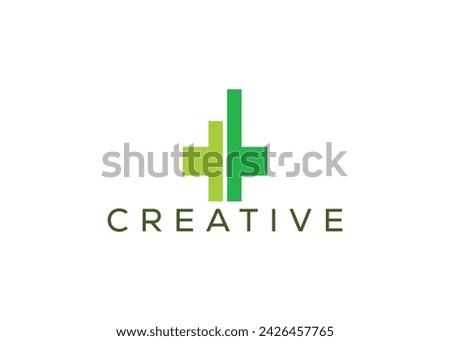 Plus financial growth arrow vector logo design template