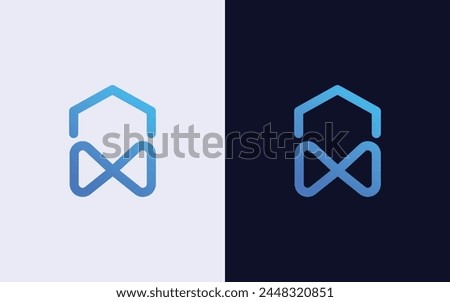 Creative and minimal colorful Home infinity logo vector template. Modern home limitless colorful logo